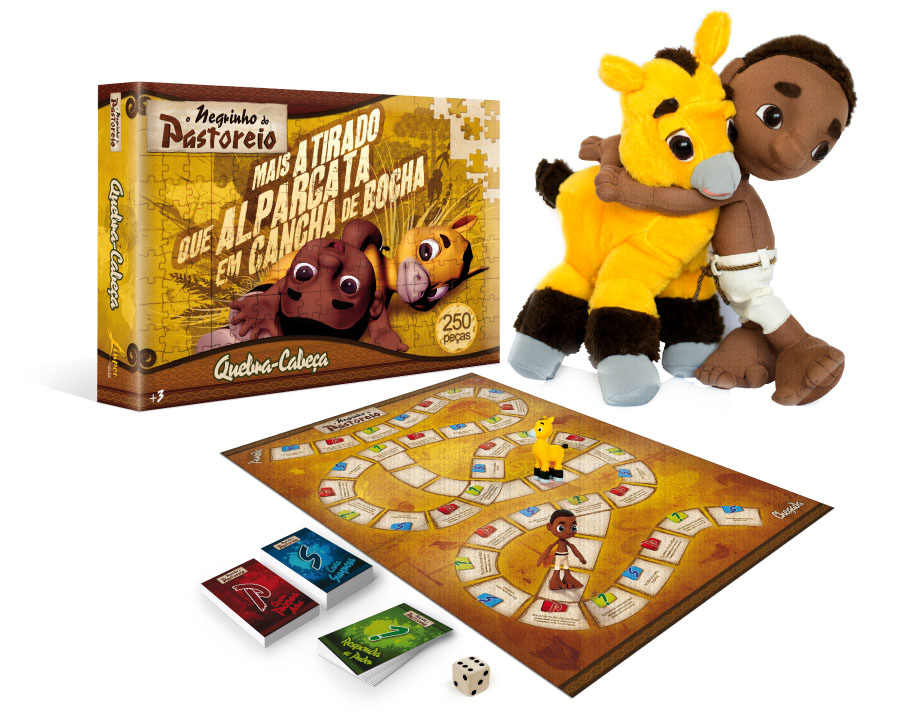 Imagem com todos os produtos do Projeto Negrinho do Pastoreio